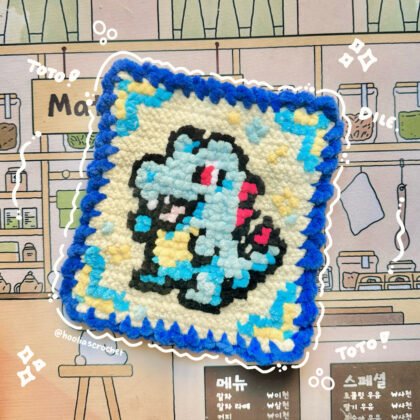 Totodile Cross-Stitch Coaster
